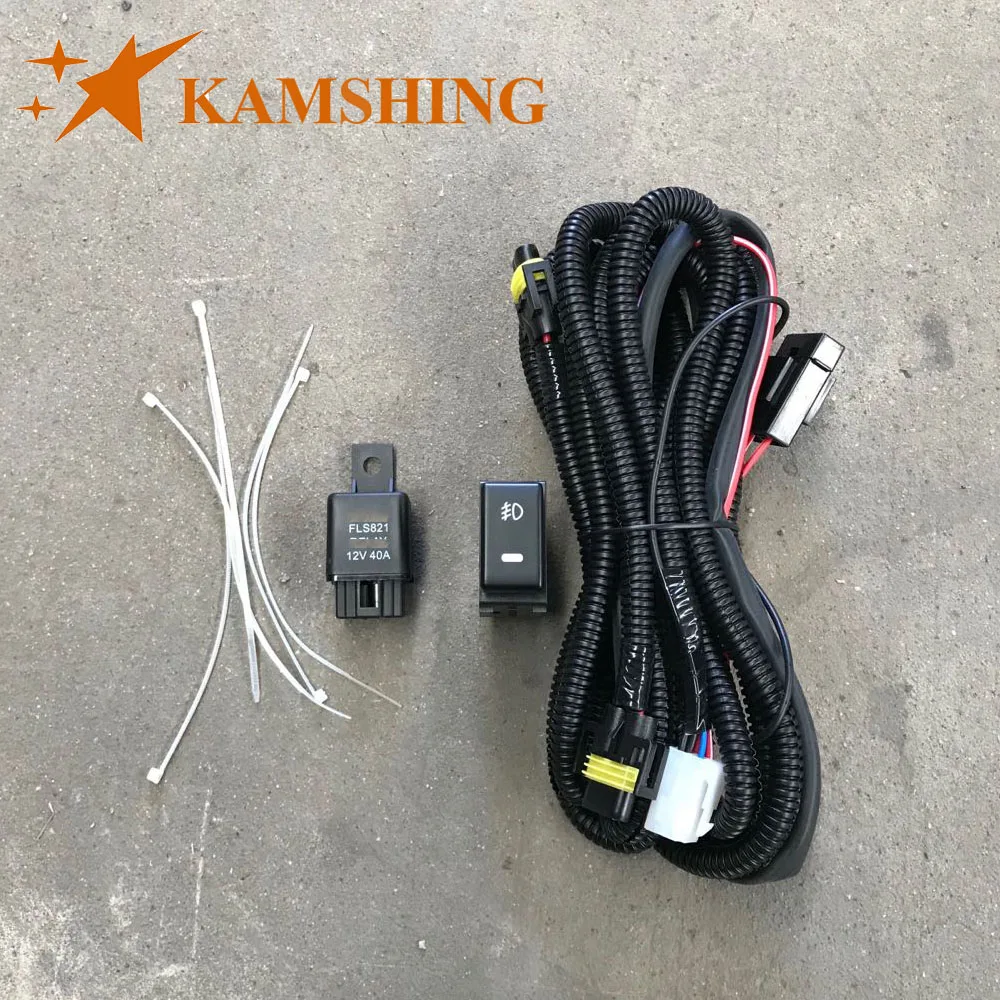 

CAPQX For Nissan Patrol Y62 Car Fog Light Lamp Wiring Harness with Indicator Relay Foglamp Socket Cable Wire Switch Kits Replace
