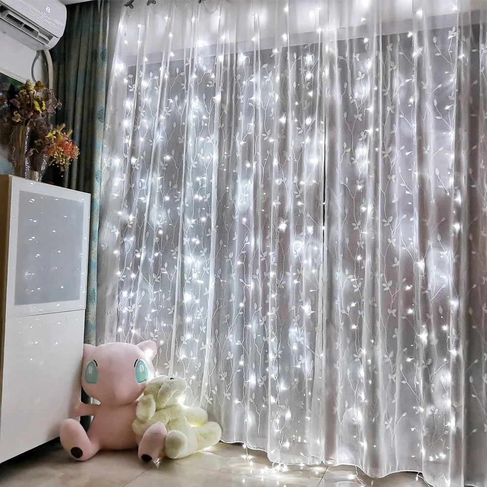 

3x3m icicle led curtain fairy string light fairy light Christmas light with Memory function for Wedding home garden party decor