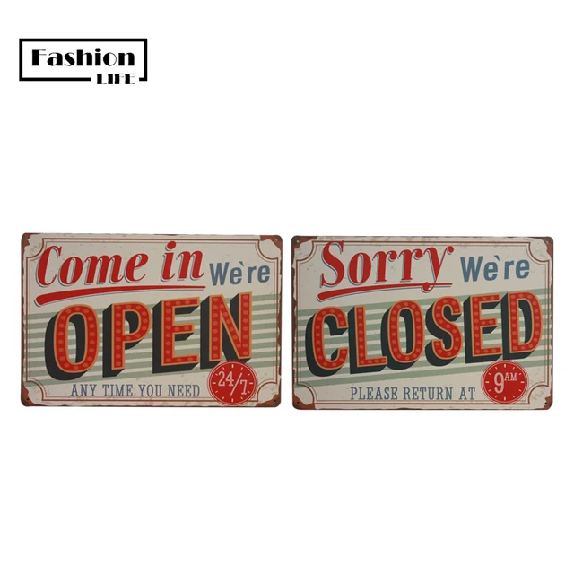 shop openclose set chic home bar vintage metal signs home decor vintage tin signs pub vintage