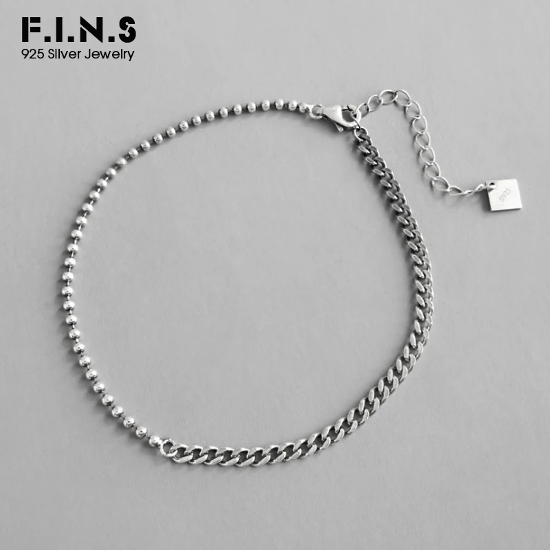 F.I.N.S Antique Silver 925 Anklet Bracelet Barefoot Sandals Bead Link Chain 925 Sterling Silver Foot Bracelets for Women F.I.N.S Antique Silver 925 Anklet Bracelet Barefoot Sandals Bead Link Chain 925 Sterling Silver Foot Bracelets for Women