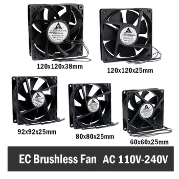 Gdstime EC Brushless Cooling Fan AC 110V 120V 220V 240V Ball Bearing Axial Fan 60MM 80MM 90MM 120MM ac fan s254ap 11 2 3 110v sinwan 3 wire 25489 cooling 620470cfm 19001450 rpm