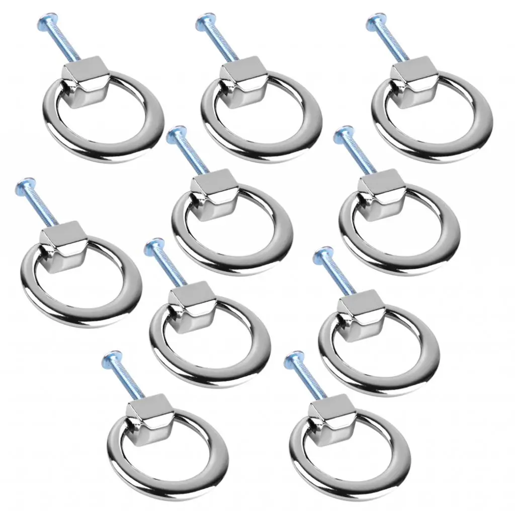 10Pieces Modern Cabinet Drawer Dresser Cupboard Bin Pull Handle Drop Ring Knob