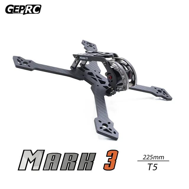$47.21  GEPRC GEP Mark3 QAV225mm 250mm 239mm X Quacopter Drone Frame Kit 4mm Arm Board 3K Full Carbon Fiber