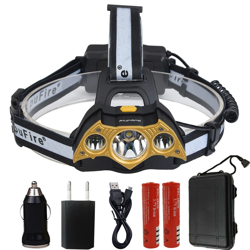 

Z20LC003 XML-T6+2*Q5 led Headlight Super bright led head lamp adjustable Personality Bat shape Headlamp camping Head Light Torch