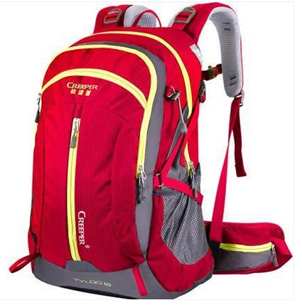 Creeper бренд Для мужчин рюкзак 40l альпинизм мешок Для мужчин Дорожные сумки для wo Для мужчин дважды плечо Водонепроницаемый ранец - Цвет: 50L  RED