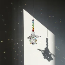 H& D Красочные Ангел Кристалл Защита от солнца Ловцы люстра кристаллы шар Призма кулон Радуга производитель Висячие чакра каскад солнечные Ловец