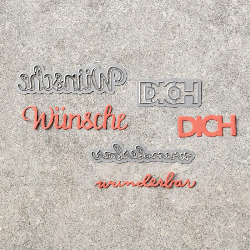 

German Deutsch words metal cutting dies DIY Die Cut Stencil Decorative Scrapbooking Craft Card stencils template