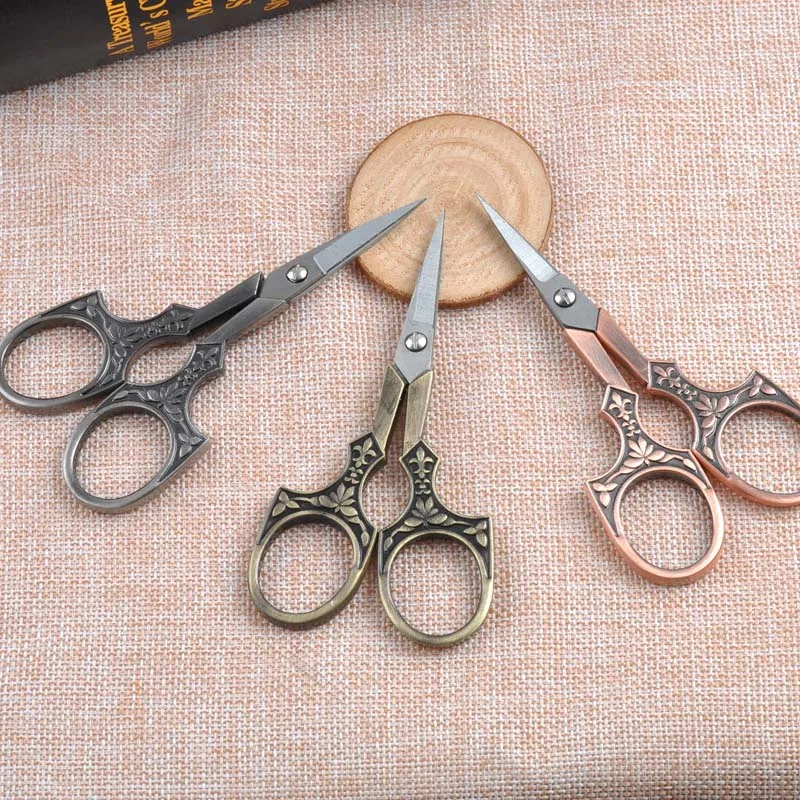 

Fashion Creative Silver/Bronze/Champagne Color Sewing Scissors Vintage Craft Scissors DIY Handicrafts Tools New Style CP0699