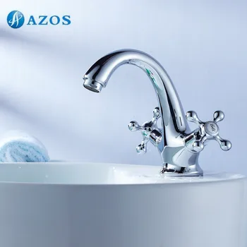 

AZOS Bathroom Basin Tap Brass Chrome Polish Color Single Hole Deck Mount Hot Cold Mixer Toilet Sink Faucet Furniture MPDKZ049C