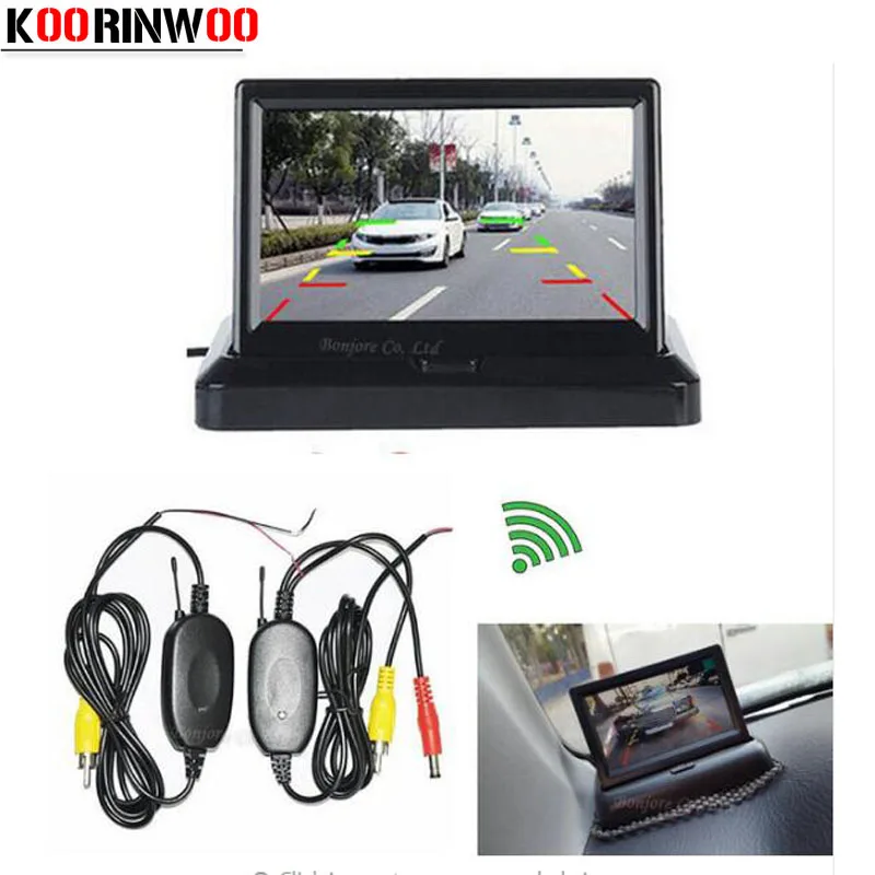 Koorinwoo 4 3 &quotскладной TFT цвет ЖК дисплей заднего вида автомобиля мониторы для DVD