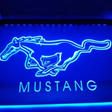 LG054-Ford Mustang светодиодный неоновый светильник подвесной Знак Домашний Декор ремесла