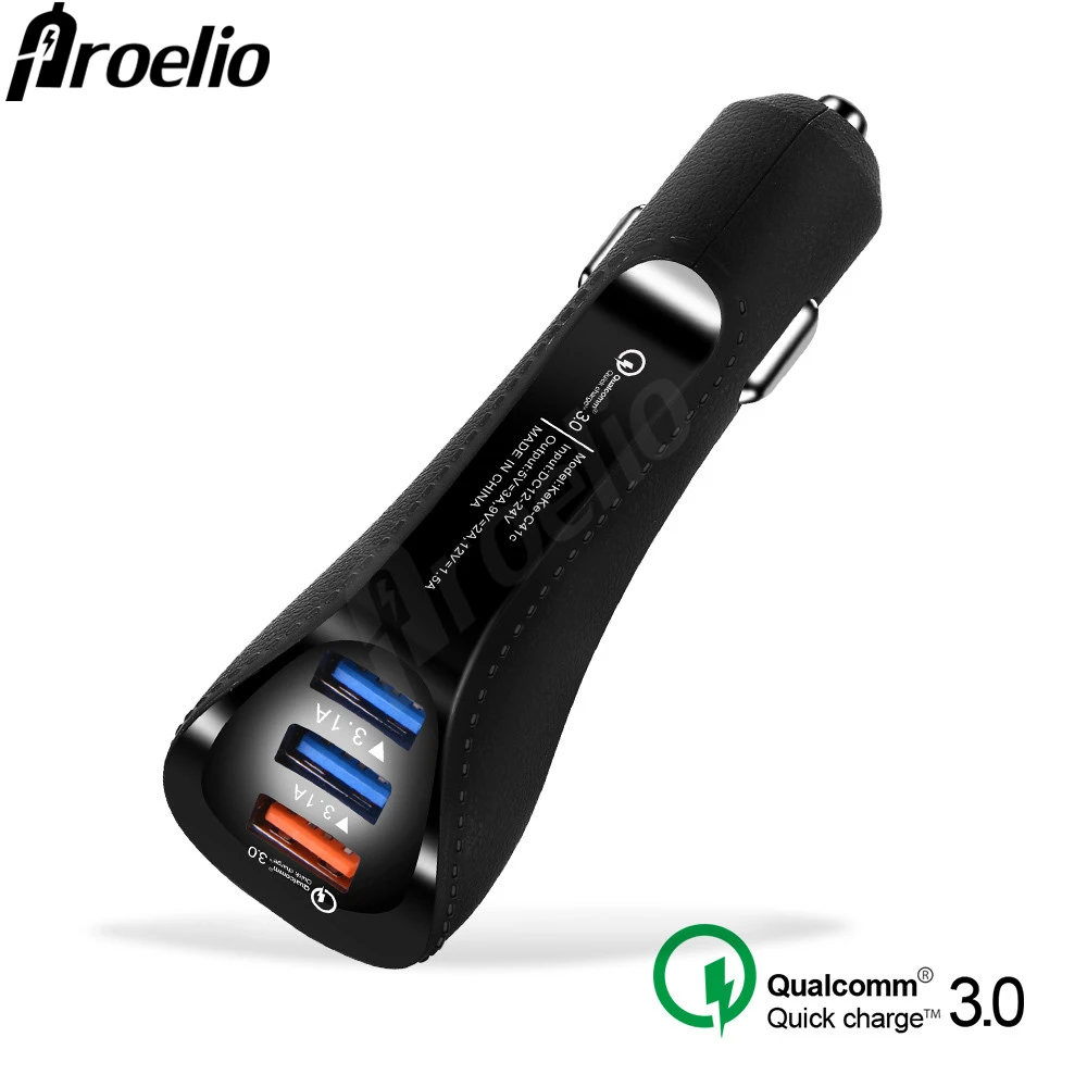 Proelio 3 منافذ USB QC 3.0 سيارة شاحن محول شحن سريع سيارة الهاتف شاحن ل iphone سامسونج سريعة تهمة 3.0 سيارة-شاحن