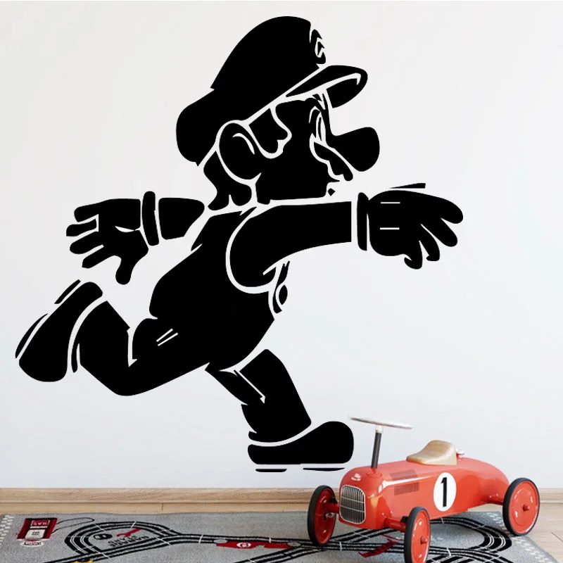 Cartoon Funny Running Figures Wall Stickers Removable for Kids Rooms