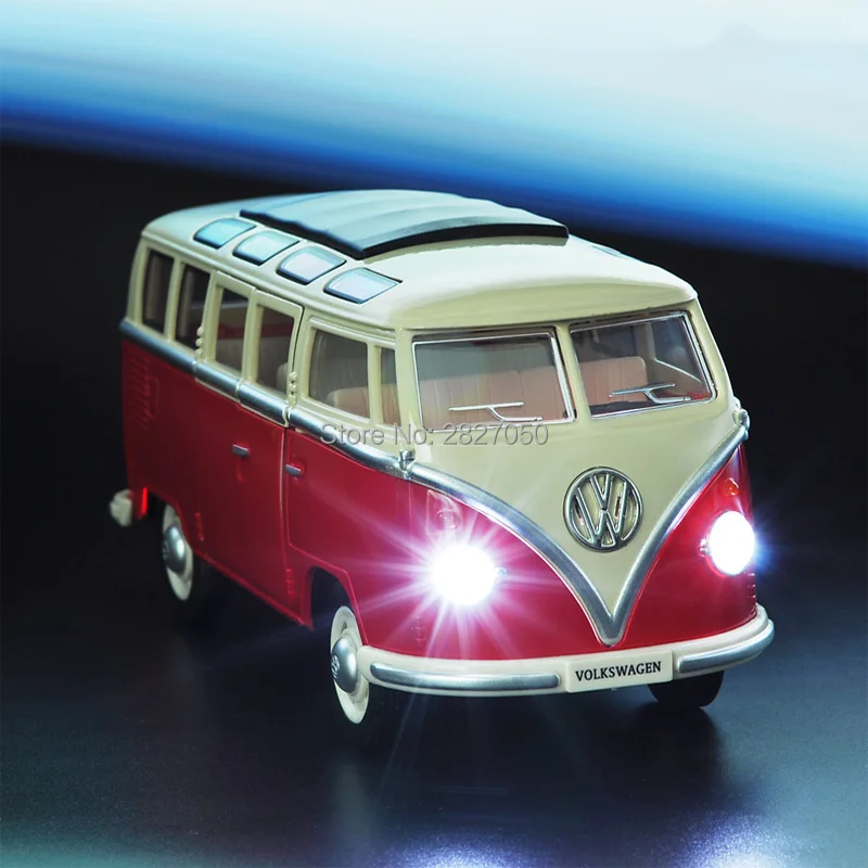 124 Alloy Diecast VW Classical Minibus Pull Back Car toys Mini Van Bus