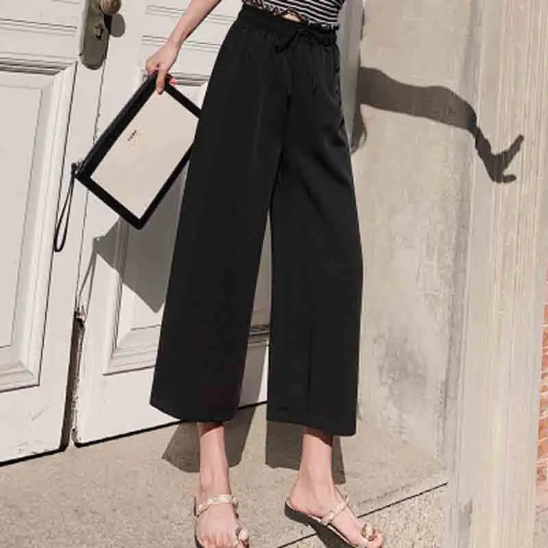 

women clothes 2019 pantsNew Large Size Straight-barrel Broad-legged Pants with Slim and Fat Personality sexy top