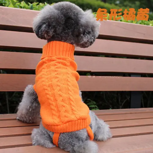 Dog Sweater Fabric Soft Thick Keep Warming Sweater Turtleneck Classic Cable Knit Dog Cat Pet Sweater Apparel Classic Colorful