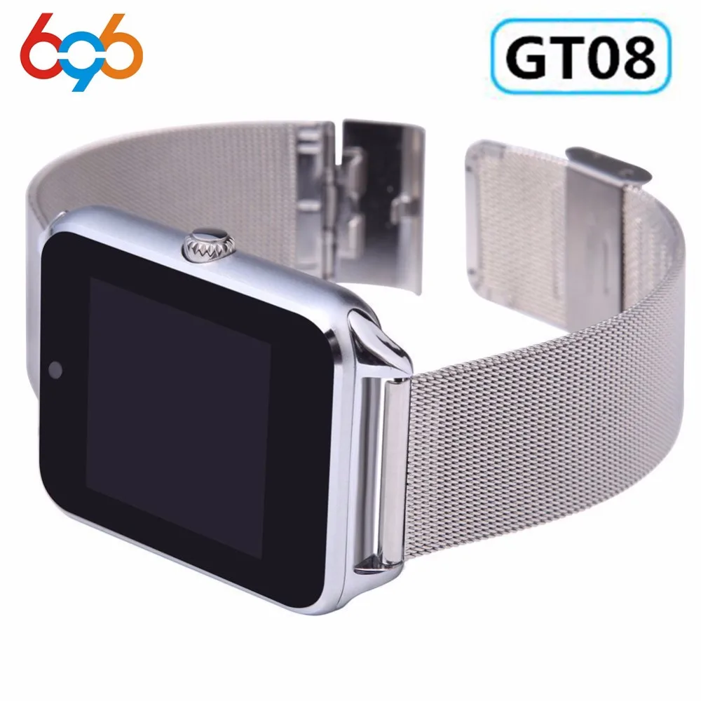 

696 Smart Watch GT08 Plus Metal Clock Bluetooth Connectivity Android phone Support SIM TF Card Sync Notifier Push Messages PK S8