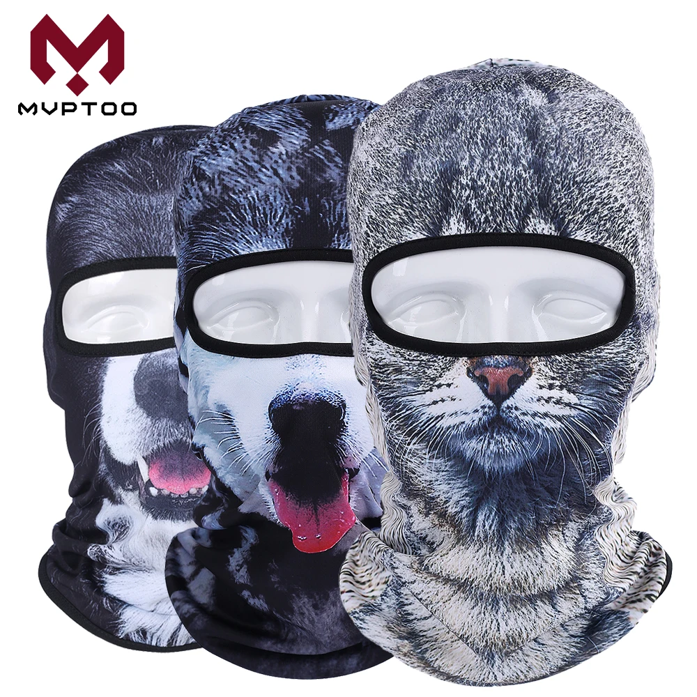 

3D Animal Balaclava Motorcycle Face Mask Cat Dog Hats Airsoft Paintball Ski Snowboard Moto Cycling Head Shield Cap Helmet Liner