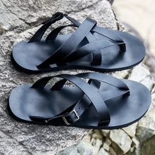 Мужские шлепки новые летние горячие дышащие пляжные шлепанцы для отдыха сандалии Hombre