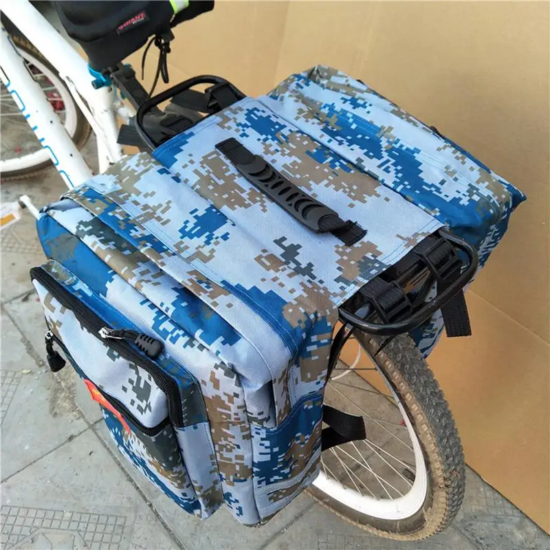 Увеличенная камуфляжная седельная сумка 35Л MTB для горного велосипеда, велосипедная сумка, многофункциональная дорожная велосипедная сумка на заднее сиденье, сумка на багажник