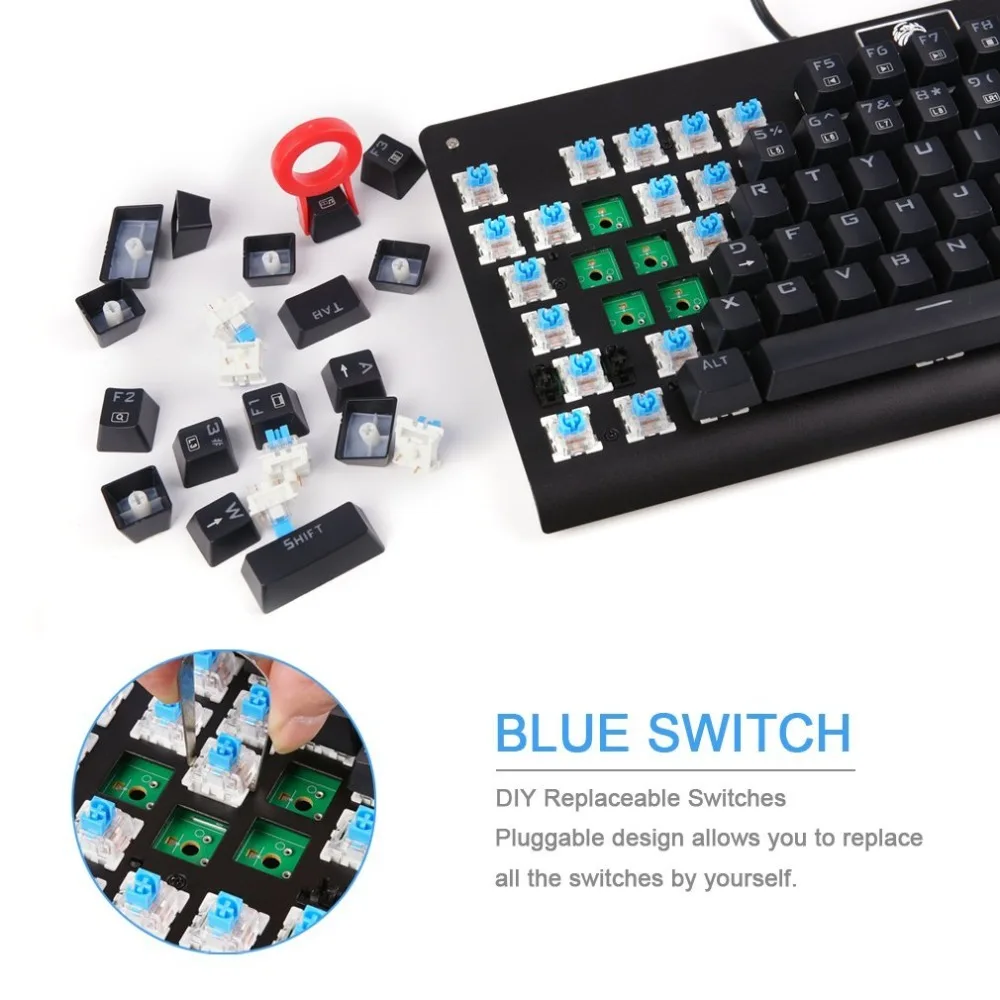 Outemu Switch MX Series Keyswitches, переключатели для замены механической клавиатуры и DIY, коричневый/черный/синий/красный