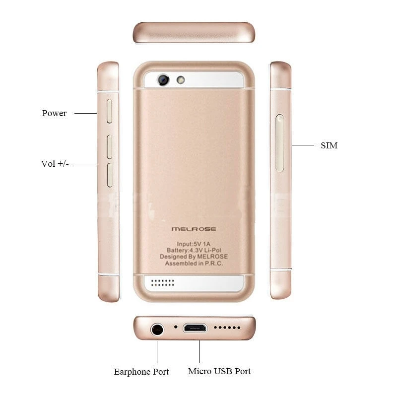 MELROSE S9 Classic Edition смартфон 3G androrid 4 MT6572 Dual Core 8 ГБ Bluetooth 2 &quotУльтра тонкая мини карта