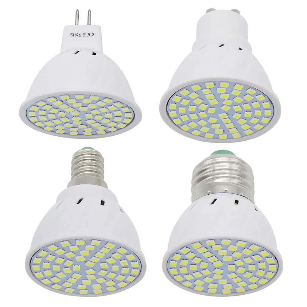 Светодиодная лампа E27 / E14 GU10 MR16 220 В 5 шт./лот 48 светодиодов 60 80 2835 SMD сменная
