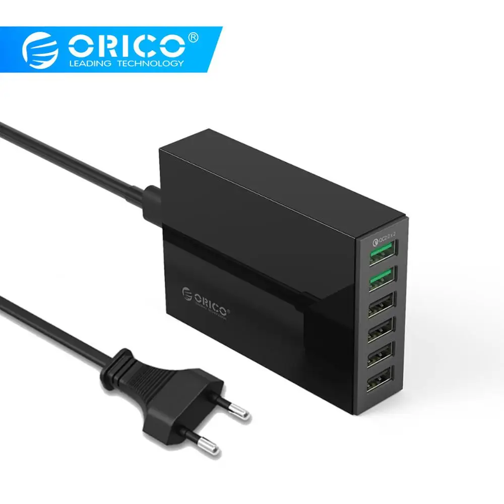 ORICO QSL-6U 6 Ports QC2.0 Quick USB Charger Mobile Phone Charger for Samsung Huawei LG Iphone Adapter EU/US/UK/AU Plug