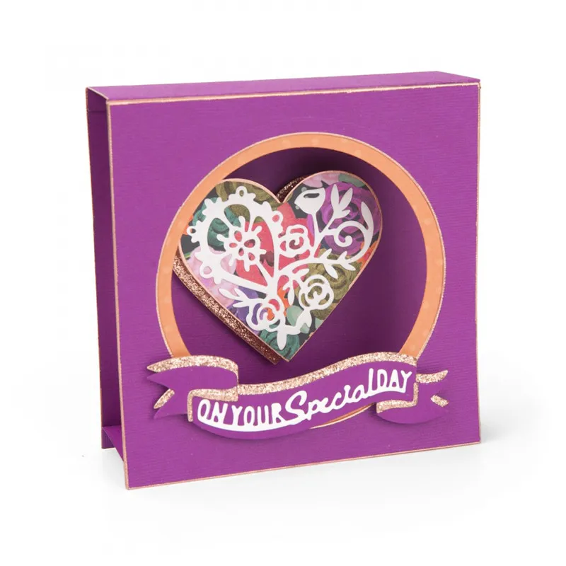 

InLoveArts 7Pc/Lot New 2019 Metal Cutting Dies Love Heart Gift Box for Scrapbooking Craft Dies DIY Metal Cutting Stencil