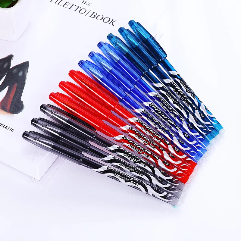 

1Pcs Korean Erasable Gel Pen 0.5mm Refills Red Blue Ink Blue Black Magic Fresh Neutral Pen Student Gift School Office Stationery