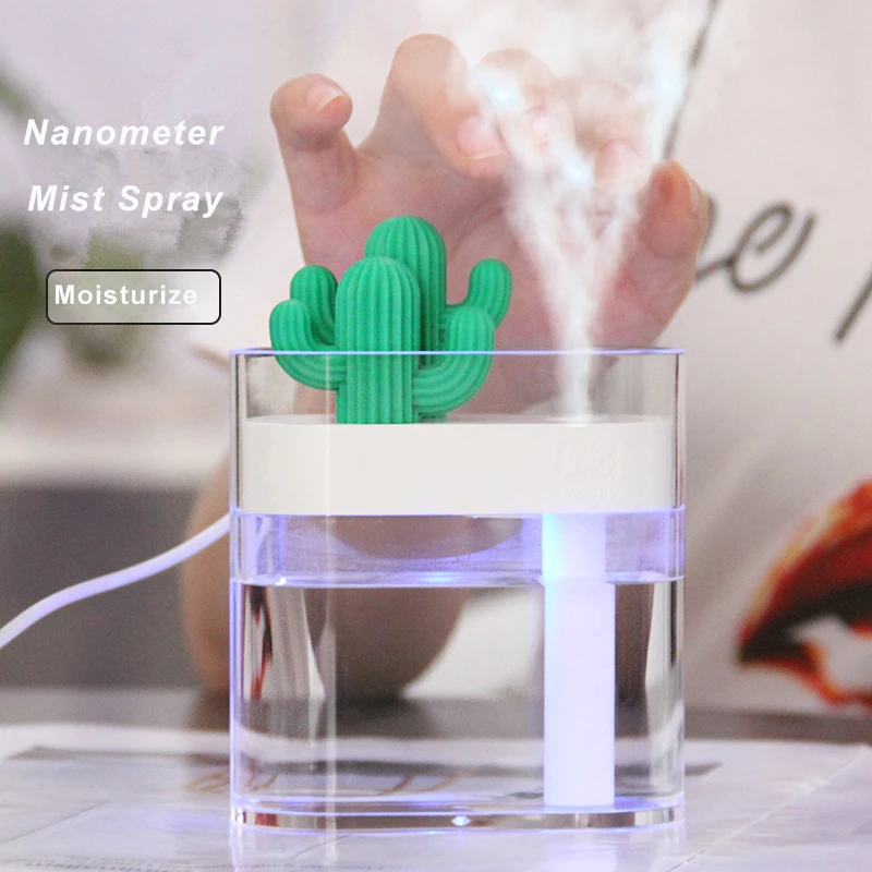 Kaufen 160ML Ultraschall luftbefeuchter Klar Kaktus Farbe Licht USB Ätherisches Öl Diffusor Auto Purifier Aroma Diffusor Anion Nebel Maker