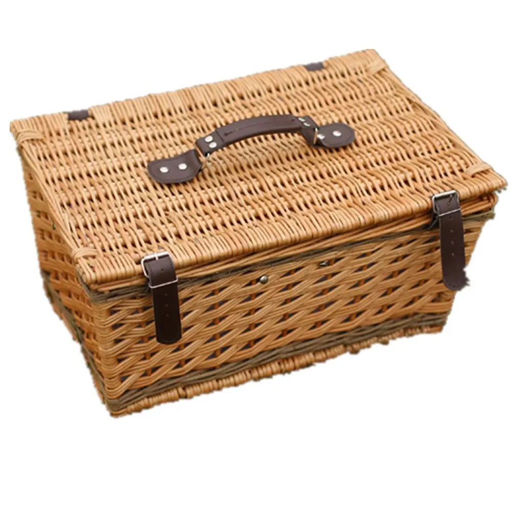 홈 저장 버드 나무 피크닉 바구니 디럭스 서비스 두 테이블 옷willow picnic basketpicnic