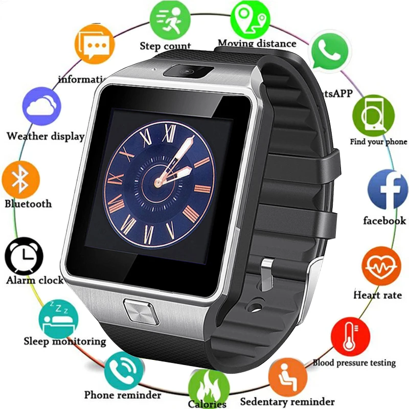

Hot Sale DZ09 Smart Watch Remote Camera Bluetooth Wrist Watch SIM Card Smartwatch For IOS Android Phones Support Multi Languages