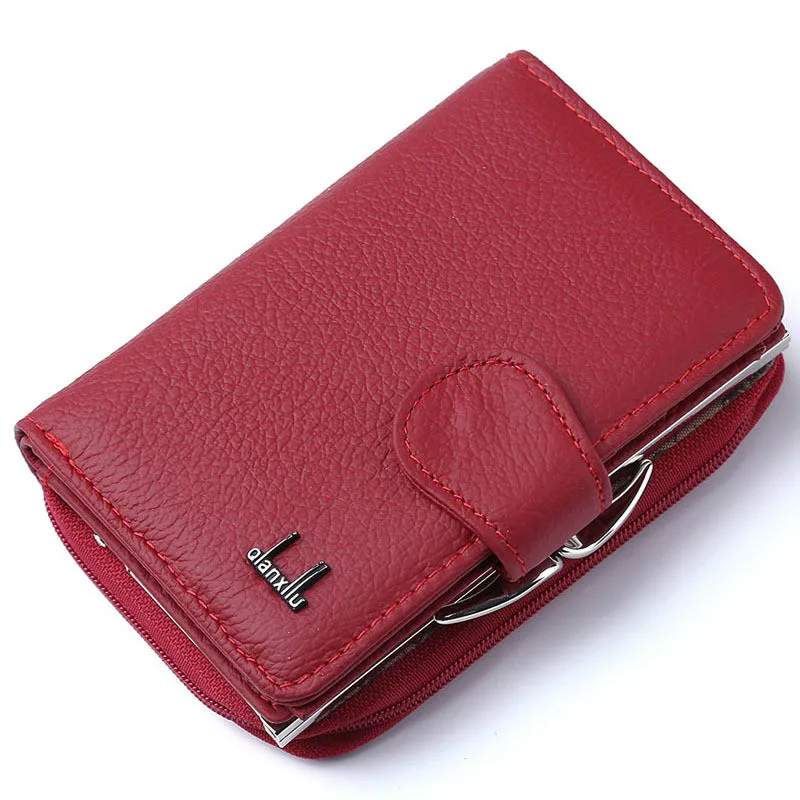 

2018 New Brand Women Wallets Cowhide Leather Zipper and Hasp Coin Purses Female Wallet High Quality Gift