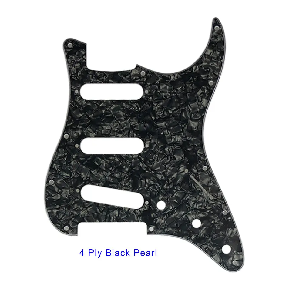 Pleroo Custom Guitar Pickguard-для США \ Мехико Fd Stratocaster 72' 11 винтовое отверстие Стандартный St царапина пластина Многоцветный выбор - Цвет: 4Ply Black Pearl