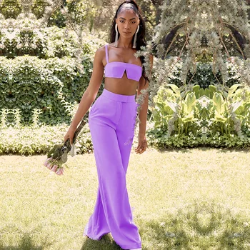 

2019 fashion hot sale Holiday Cool sexy women Spaghetti Strap Backless Stright Full lengthsuit celebrity body con suit wholesale