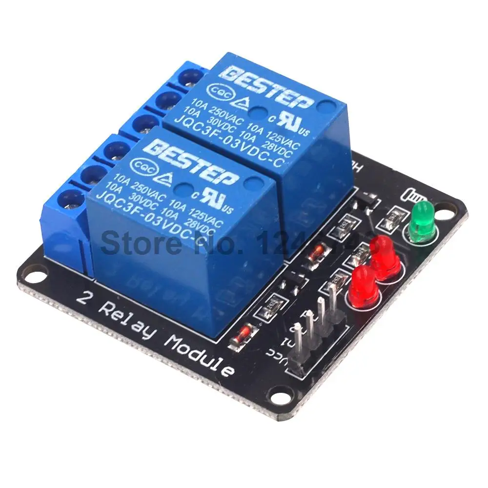 1pcs 3.3v 2 Channel 3v Relay Module With Lamp Low Level Trigger ...