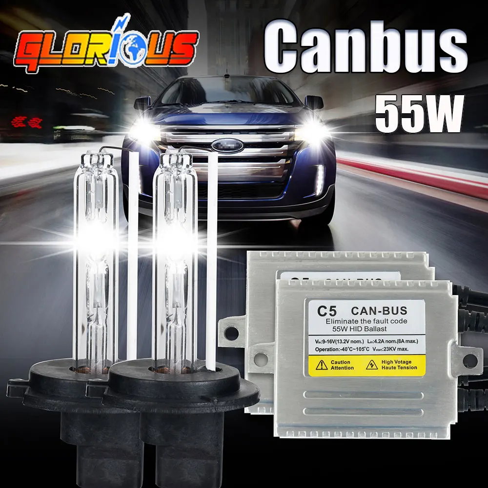 

h3 xenon canbus HID Kit C5 55W xenon H3 bulb lights 4300K 6000K 8000K slim ballast fast start 12V h13
