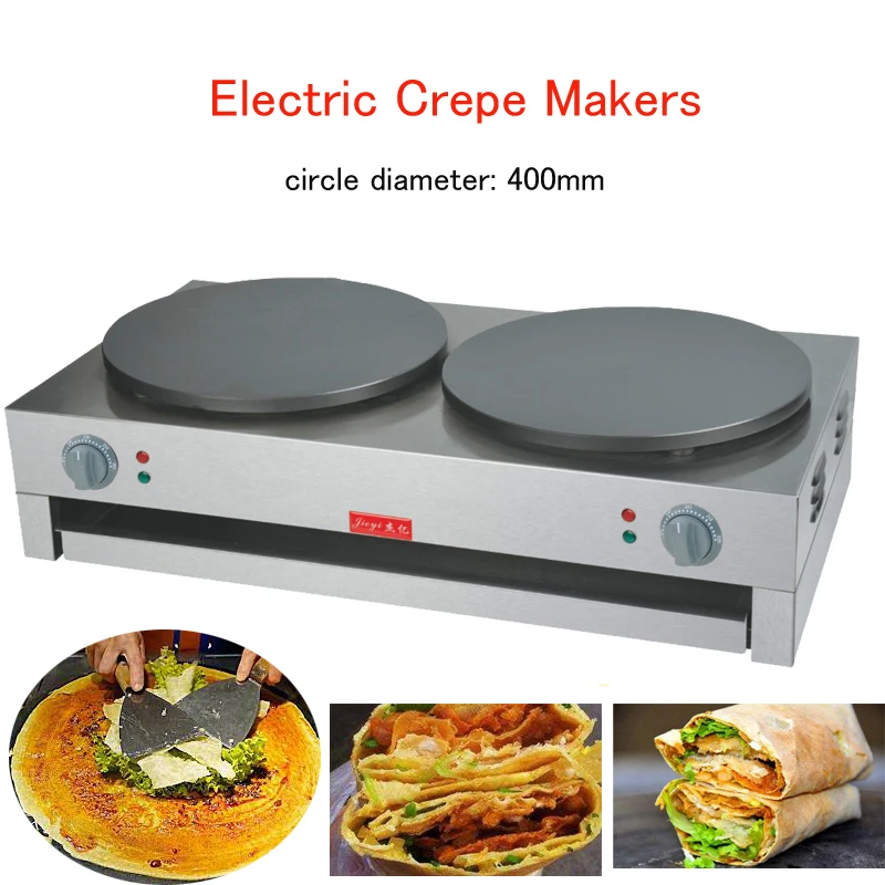 Electric Crepe Makers 6000W Double Pan Crepe Makers Commercial Pancake