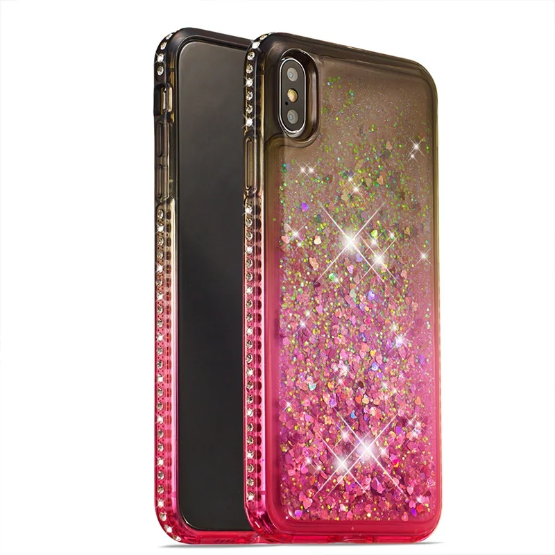 Jewelled For iphone Case XS MAX X Gradient Quicksand Sote