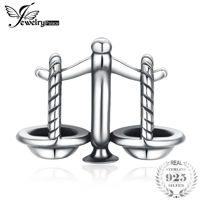 JewelryPalace 925 Sterling Silver Libra Luck Scale Lady Justice Charm 2018 New Hot Sale Beautiful Gift For Women Fashion Jewelry