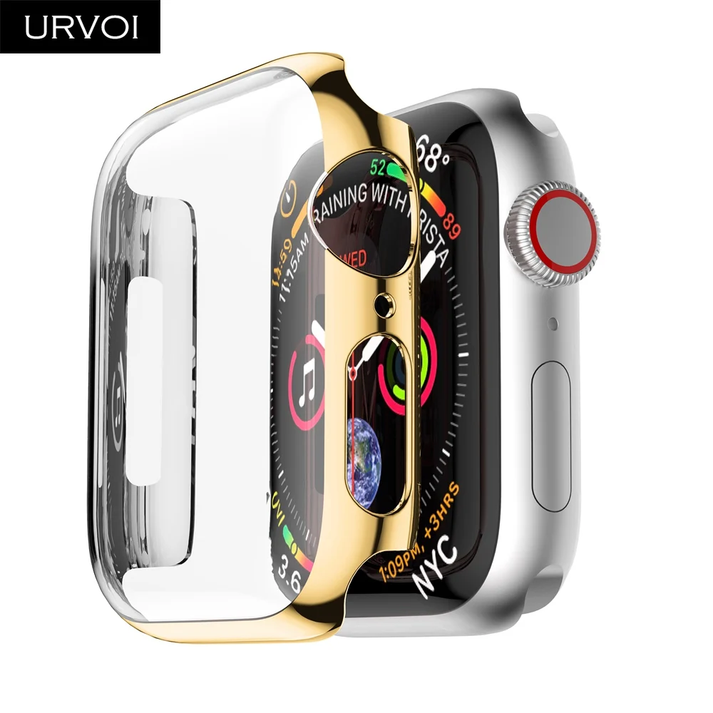 Пластиковый чехол URVOI для Apple Watch series 6 SE 5 4 3 полное покрытие Защита экрана iWatch slim fit