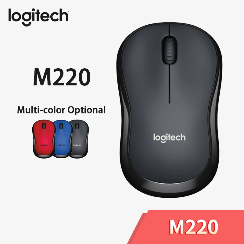 Беспроводная мышь logitech M220, бесшумная мышь с 2,4 ГГц, Высококачественная оптическая эргономичная компьютерная игровая мышь для Mac OS/Window 10/8/7