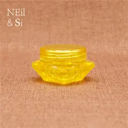 5 г желтый бриллиант Пластик Jar небольшой косметический крем губ масло batom бутылки многоразового тени для век Макияж Контейнеры Бесплатная