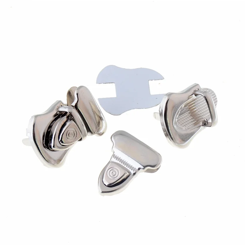 

Free Shipping-10 Sets Silver Tone Trunk Lock Hasps Handbag Bag Accessories Purse Snap Clasps/ Closure Locks 22x30mm J1805