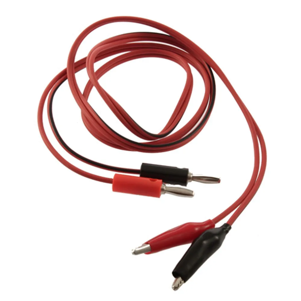 

Injection Banana Plug To Shrouded Copper Electrical Clamp Alligator Clip Test Cable Leads 90cm For Testing Probe