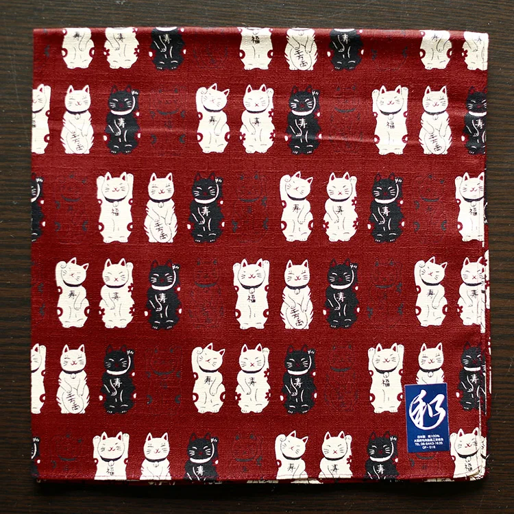  Made in Japan Wind handkerchief Handkerchief women Cotton Ms. Thicken Cat square scarf