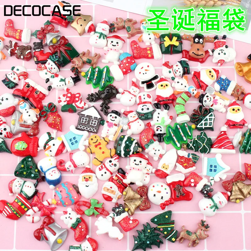 DECOCASE 100 шт милые рождественские слизи амулеты украшение для волос с бусинами