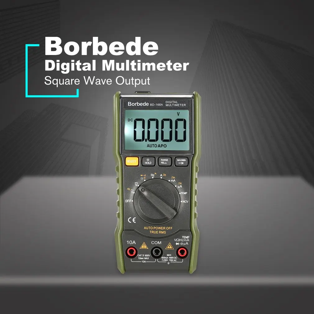 Borbede 168A Цифровой мультиметр 6000 граф DC AC вольтамперная электрическая Емкость