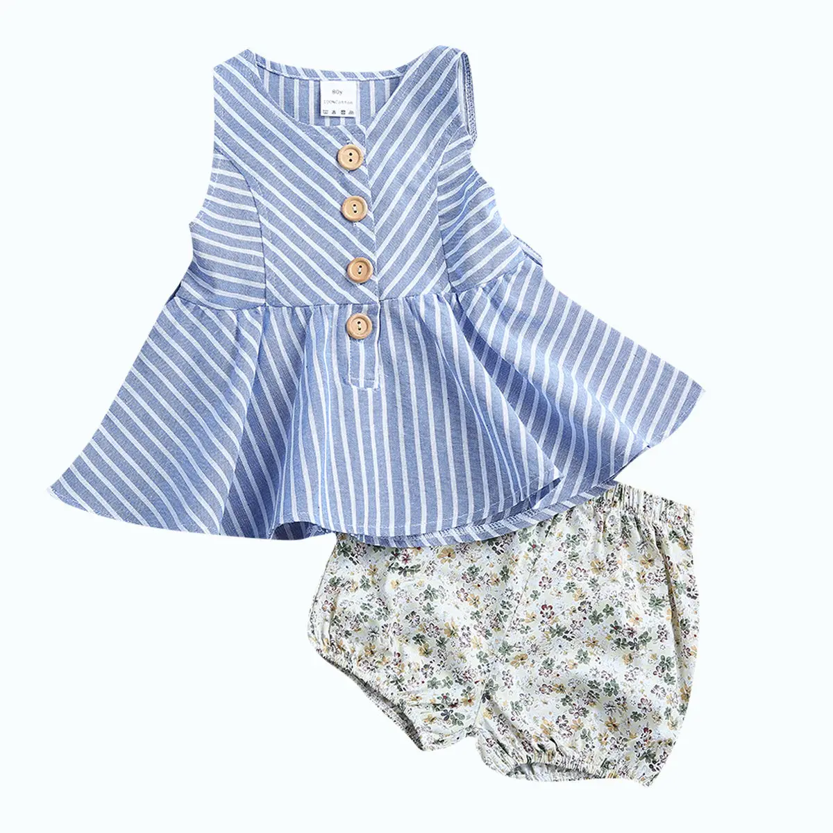 Infant Kids Baby Outfit Sleeveless Tops Floral Pants Girls Clothing